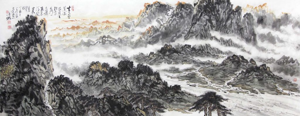 登高望蓬灜2017年 70cmX178cm